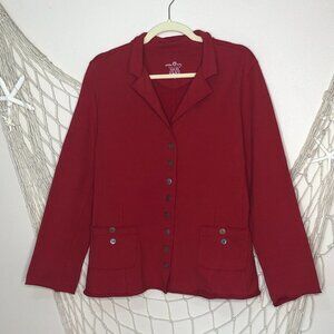 WHITE LOTUS Lifestyle Women's Red French Terry Lagenlook Yoga Jacket M